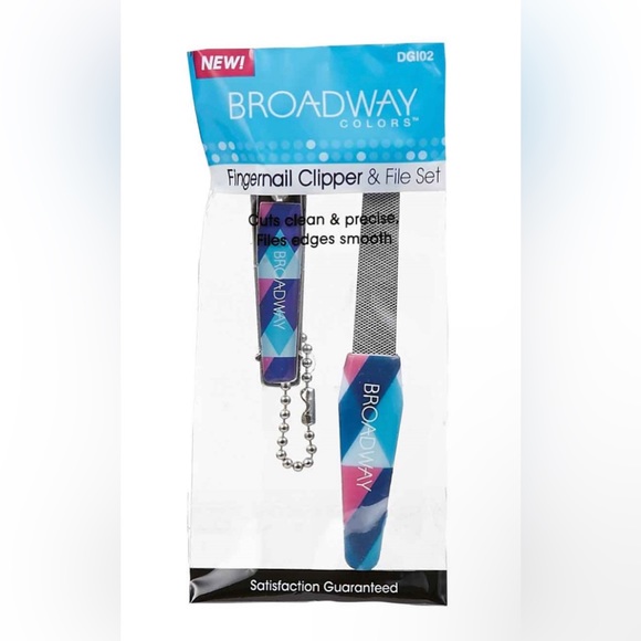 NEW 3pc Broadway Toe Nail Clipper File & Compact Mirror w/ Magnifier Set Bundle - Picture 2 of 3